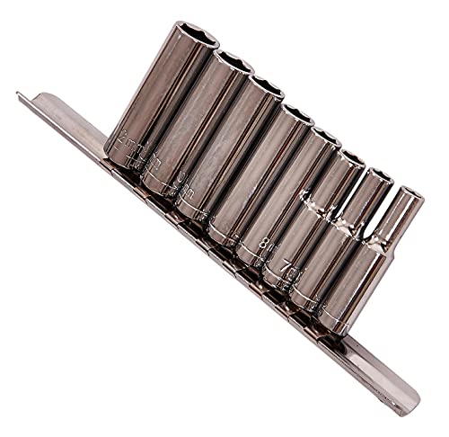 Am-Tech 9 Stück 1/4 Zoll Deep Socket Set, I6400 von Am-Tech