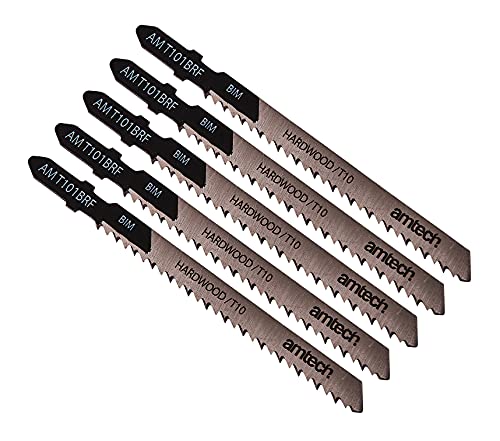Am-Tech M1608 5 Stück, Reverse Schnitt Holz Jigsaw Blade Set (AMT101BRF) von Am-Tech