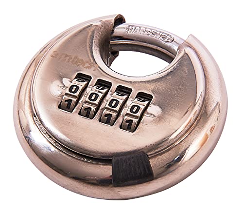 amtech T1146 70mm 4-STELLIGES KOMBINATIONS-SCHEIBENSCHLOSS, Silber, 70 mm von Am-Tech