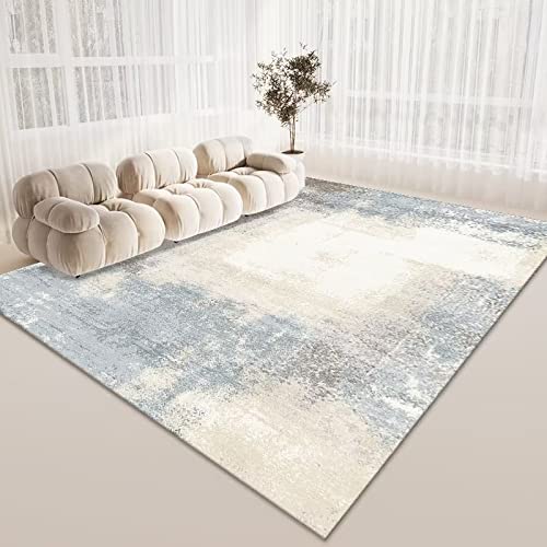 Amtoolate Teppich Wohnzimmer 200x300 cm Teppich wohnzimmerteppich, Teppiche für Wohnzimmer flauschig Shaggy Schlafzimmer Bettvorleger Outdoor Carpet Graues Beige Blaues Abstraktes Muster von Amtoolate