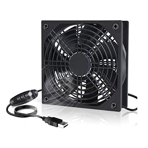 Amtsee USB Ventilator lüfter 120mm Gehäuselüfter 3 Einstellbaren Computer Fan 5V radiator Windgeschwindigkeiten 12cm Kompatibel PC Lüftes für Computer/PS4/TV Box/AV Schrank/Router von Amtsee