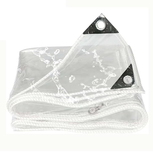 Amunpitic Abdeckplane Transparent PVC 1.2x1.2m, Transparent Plane mit öSen, Wasserdicht Abdeckplane Durchsichtig, Mehrzweck, für Terrassen, Pavillons, Gewächshäuser von Amunpitic