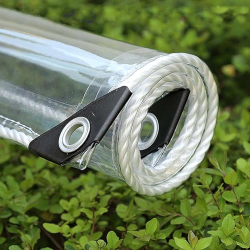 Amunpitic Klare wasserdichte Plane 0.5x1m, Transparente Plane Mit Ösen, Abdeckplane Wasserdicht Transparent PVC, für Camping Balkon Garten Pflanzen von Amunpitic