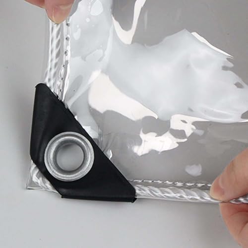 Amunpitic Plane mit öSen Wasserdicht 2.8x9m, Abdeckplane PVC Wasserdicht Transparent, Transparente Plane Wasserdicht, Reißfest, Wetterfeste, für Pavillons, Balkon, Gärten von Amunpitic