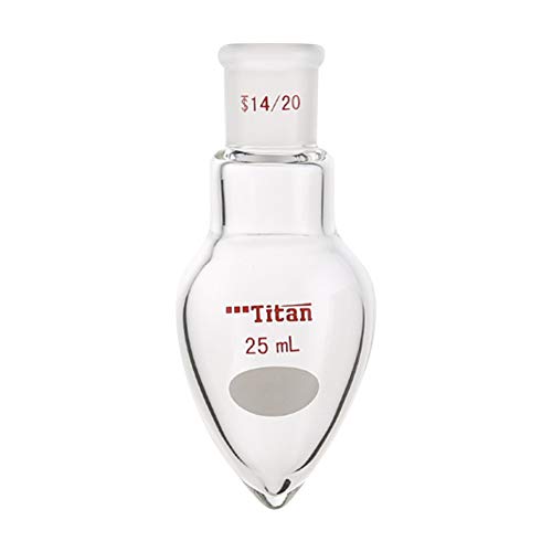 Amur Leopard Laborflasche Birnenförmiger Kolben aus Borosilikatglas Dickwandiger Hühnerherz-Schliffkolben Labor-Klare Glaswaren, Joint 14/20, 25ml, Transparent Amur Leopard Laborflasche Birnenförmiger Kolben aus Borosilikatglas Dickwandiger Hühnerherz-Schliffkolben Labor-Klare Glaswaren, Joint 14/20, 25ml, Transparent von Amur Leopard