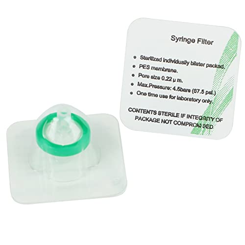 Amur Leopard Spritzenfilter Steril PES Membran Spritze Nadel Filter für Industrielle Filtration, 20 Stück, 0.22μm 13mm, Grün Amur Leopard Spritzenfilter Steril PES Membran Spritze Nadel Filter für Industrielle Filtration, 20 Stück, 0.22μm 13mm, Grün von Amur Leopard
