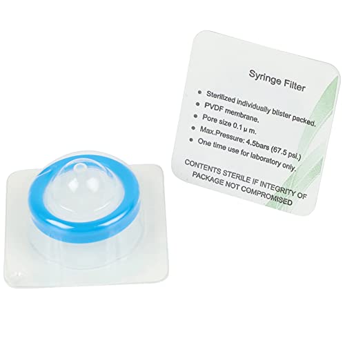 Amur Leopard Spritzenfilter Sterile PVDF Membran Nadel Filter für Wissenschaftliche Labor Spritze Filter, 45 Stück, 0.1μm 30mm, Blau Amur Leopard Spritzenfilter Sterile PVDF Membran Nadel Filter für Wissenschaftliche Labor Spritze Filter, 45 Stück, 0.1μm 30mm, Blau von Amur Leopard