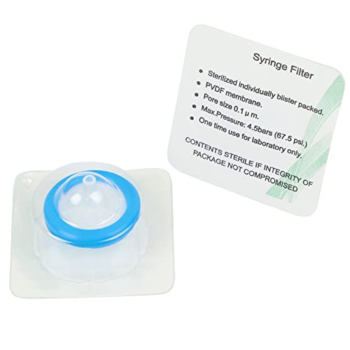 Amur Leopard Spritzenfilter Sterile PVDF Membran Nadel Filter für Wissenschaftliche Labor Spritze Filter, 15 Stück, 0.1μm 25mm, Blau Amur Leopard Spritzenfilter Sterile PVDF Membran Nadel Filter für Wissenschaftliche Labor Spritze Filter, 15 Stück, 0.1μm 25mm, Blau von Amur Leopard