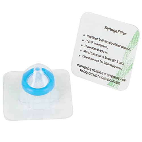 Amur Leopard Spritzenfilter Sterile PVDF Membran Nadel Filter für Wissenschaftliche Labor Spritze Filter, 20 Stück, 0.45μm 13mm, Blau Amur Leopard Spritzenfilter Sterile PVDF Membran Nadel Filter für Wissenschaftliche Labor Spritze Filter, 20 Stück, 0.45μm 13mm, Blau von Amur Leopard