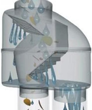 REGENSAMMLER FALLROHR-Filter REGENTONNEN-FÜLLAUTOMAT Z 100 grau – Regenwasserfilter in selbstreinigender Bauart mit Edelstahl-Sieb und 100-125mm-Universal-Anschluss für Profi-Regenwassernutzung von Amur