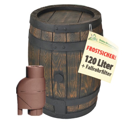 REGENTONNE EICHENFASS 120 Liter Inkl. Regensammler REGENFASS Wasserfass REGENWASSERTONNE Wassertonne - FROSTSICHERES Gartenfass für Regenwasser REGENTONNE EICHENFASS 120 Liter Inkl. Regensammler REGENFASS Wasserfass REGENWASSERTONNE Wassertonne - FROSTSICHERES Gartenfass für Regenwasser von AMUR
