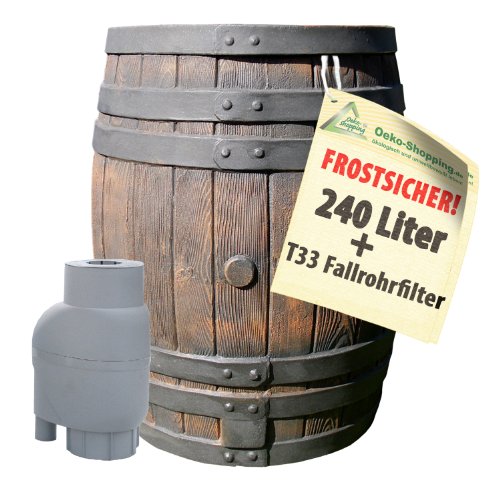 Regentonne Eichenfass mit Regensammler, das Regenfass mit Regenfilter zur automatik-befüllung, in sehr schönem Holz-Design, täuschend-echte Holzstruktur Regentonne Eichenfass mit Regensammler, das Regenfass mit Regenfilter zur automatik-befüllung, in sehr schönem Holz-Design, täuschend-echte Holzstruktur von AMUR