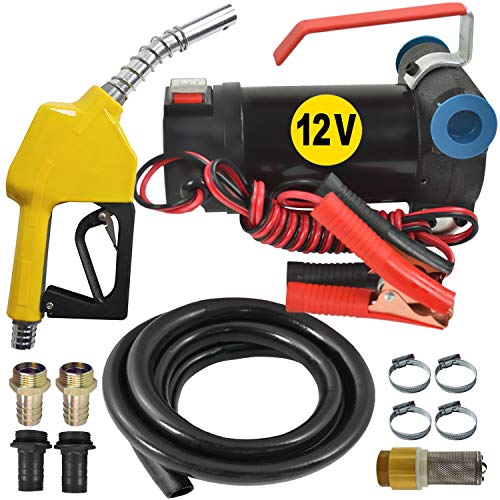 SELBSTANSAUGENDE Dieselpumpe und Heizölpumpe Ölpumpe Biodiesel DIESEL STAR 160-2 ELEKTRO FASSPUMPE mit 12V Anschluss, KOMPLETTES SET 5m flexibler Schlauch, Zapfpistole (mit Automatik-Zapfpistole) von AMUR