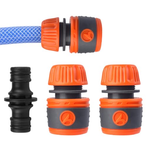 Kupplungs Satz, Schlauchkupplung zur Schlauchverlängerung 13 mm (1/2 Zoll), Verbindung von Schlauchköpfen und -enden, Anschluss passend für alle Original Systemteilen, UV und frostsicher von Amusingtao