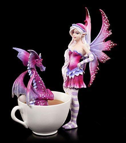 Amy Brown Elfen Figur mit Tasse & Drache - Cup Fairy with Dragon by von Amy Brown