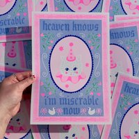Der Himmel Weiß, Ich Bin Miserable Jetzt A4 Risograph Print von AmyHastingsTextiles