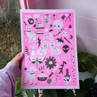 Flash Bogen A3 Risograph Print von AmyHastingsTextiles