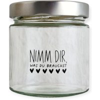 Bonbon-/Vorratsglas Mit Sprüchen "Nimm Dir Was Du Brauchst", Personalisiert, Twist-Off, Geschenk, Silber, Mutmacher, Motivation, Mitbringsel von AmyVanWykDesigns