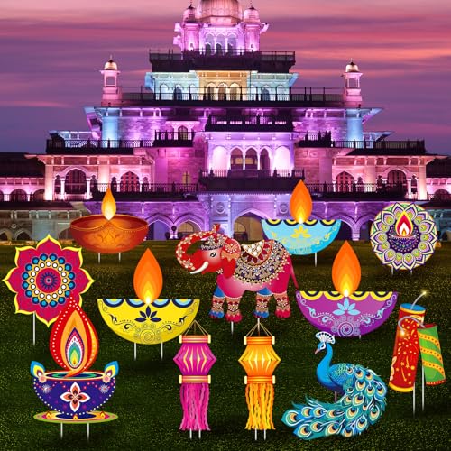 Amyhill 12 Stück Happy Diwali Hofschild Rasen Dekor Lichter Festival Party Schilder Wasserdicht Happy Diwali Yard Outdoor Dekorationen mit Pfählen für indische Lichter Urlaub Party Rasen Ornamente Amyhill 12 Stück Happy Diwali Hofschild Rasen Dekor Lichter Festival Party Schilder Wasserdicht Happy Diwali Yard Outdoor Dekorationen mit Pfählen für indische Lichter Urlaub Party Rasen Ornamente von Amyhill