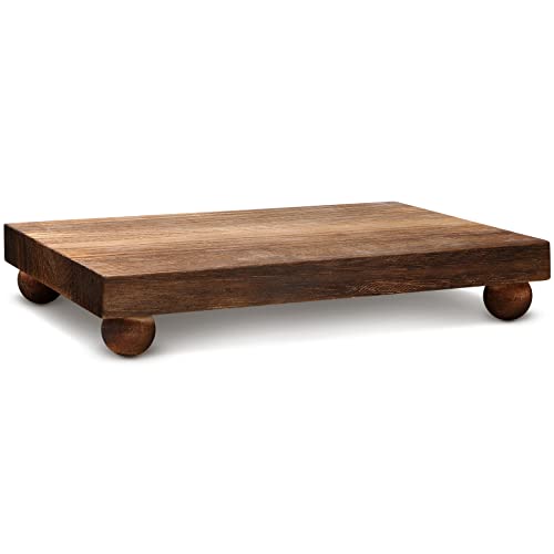 Holzsockel Ständer Küche Seifenschale Bauernhaus Holz Erhöhung Ständer für Küche Badezimmer Theke Tisch Dekor Pflanze Kerze Vasen Display (Dunkelbraun, 30,5 x 17,8 cm) von Amyhill