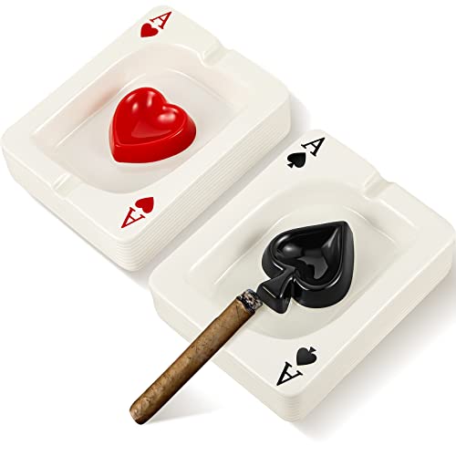 2 Stück cooler Aschenbecher kreativer Poker Keramik Zigarettenaschenbecher Cool Aschenbecher für Stoners Keramik Poker A Aschenbecher Coole Keramik Zigarettenaschenbecher für Zuhause Büro Stoner von Amylove