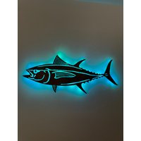Gelbflossen-Thunfisch Holz Wandbehang Mit Beleuchtung von AmysFarmhouseDesign