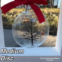 Gedenkkardinalornament Glas 3-Zoll-Scheibe von AmysHomemadeDesigns
