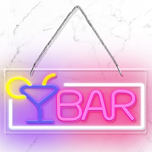 Neon Schild,Neon Sign LED Deko Schild BAR Leuchtreklame Für Bar, Hausbar, club, Pub, Geschäft, Feier, Geburtstag, Party, Dekoration, USB-Betrieben Neon Light by Amyzavls von Amyzavls