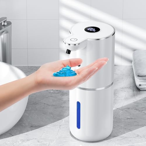 Amyzavls Seifenspender Automatisch mit Digitalanzeige,Berührungslos 380ml Seifenspender Wandbefestigung mit Sensor,USB Wiederaufladbar für Bad,Küche von Amyzavls