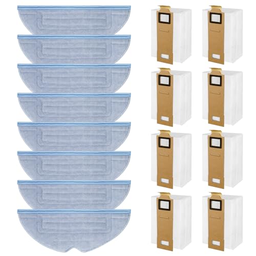 Amyzavls 8 Seitenbürsten und 8 Wischtucher Ersatzteile Zubehör für Roborock S7 Maxv Ultra/S7 Maxv Plus/S7 Max Ultra/S7/S7 Plus/ S7 Maxv/S7 Max/T7/T7Plus Staubsauger Zubehörset von Amyzavls