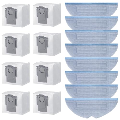 Amyzavls 8 Seitenbürsten und 8 Wischtucher Ersatzteile Zubehör für Roborock S7 Maxv Ultra/S7 Maxv Plus/S7 Max Ultra/S7/S7 Plus/ S7 Maxv/S7 Max/T7/T7Plus Staubsauger Zubehörset von Amyzavls