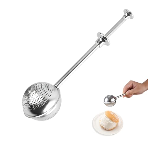 Mehlstaubwedel Puderzuckerstreuer Staubwedel Edelstahl Zucker Pick Up und Staub Mehlsieb Pulversieb mit Federgriff zum Backen von Amzlysdok