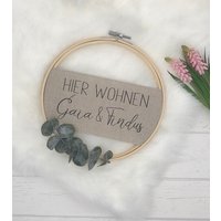 Türkranz Personalisiert | Stickrahmen Flower Hoop von AnDaNo10