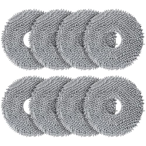 AnDongo 8 Stück Chenille Wischmopp-Pads für Roborock Q Revo Serie, Spin-Reinigungspads, Klein, 8 X Wischmopp-pads, Reinigungspads von AnDongo