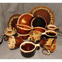 Braun Tropfglasiertes Geschirr ~ Keramik Steinzeug Ofenfest Pfaltzgraff Rumpf Mccoy Mehrere Muster Ersatzstücke Sammlerstück von AnEraOfMemories