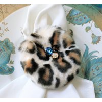 Serviettenringe, Serviettenhalter, Fell-Serviettenringe in Leopard Muster, Neu von AnExtraSpecialDesign