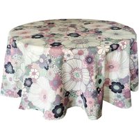 Baumwolle Tischdecke Tischläufer - Blumen Lila Salbeigrün Tischwäsche Runde Oval Quadrat von AnFabric