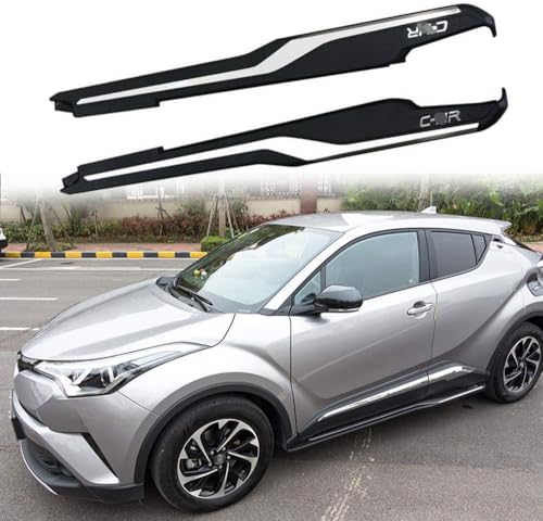 AnJWen Trittbretter mit Seitlicher Nervenstange zum Schutz der Seitenstange für Toyota C-HR CHR 2017-2020,Seitenstufen Nerf Bar Trittbrett von AnJWen