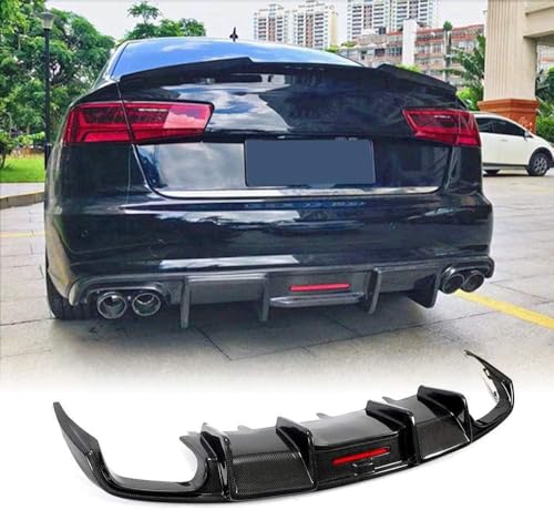 Auto Heckdiffusor Heckstoßstange Lippe Diffusor Spoiler für Audi A6 C7 Standard Sedan Facelift 2016-2019,Performance Schwarz Glanz Unterlippe Stoßfängers Kratzfest Schützen von AnJWen
