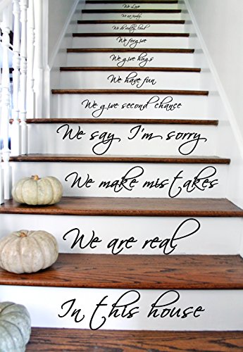 AnOL Vinyl Treppenaufkleber Zitat In This House We Are Family We Love Do/inspirierend (39x70 cm) von AnOL