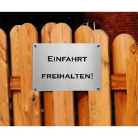 Einfahrt Freihalten | Edelstahl Hinweisschild Einfahrt Freihalten | Edelstahl Hinweisschild von AnRoDesignShop