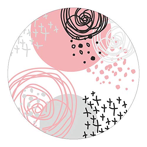 AnTina TAPES Anti Rutsch Aufkleber/Sticker, rund Ø 55 cm, idealer Ersatz für herkömmliche Duschmatten, Rutschschutz durch Anti-Rutsch-Oberfläche, hygienisch, pflegeleicht (Kreisel rosa) von AnTina TAPES