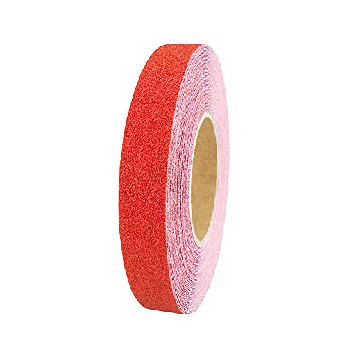 AnTina TAPES Anti-Rutsch-Band für Innen- u. Außenbereiche, Rutsch hemmend, selbstklebend (2,5cm x 18m, Rot) von AnTina TAPES