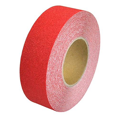 AnTina TAPES Anti-Rutsch-Band für Innen- u. Außenbereiche, Rutsch hemmend, selbstklebend (50 mm x 18 m, Rot) von AnTina TAPES