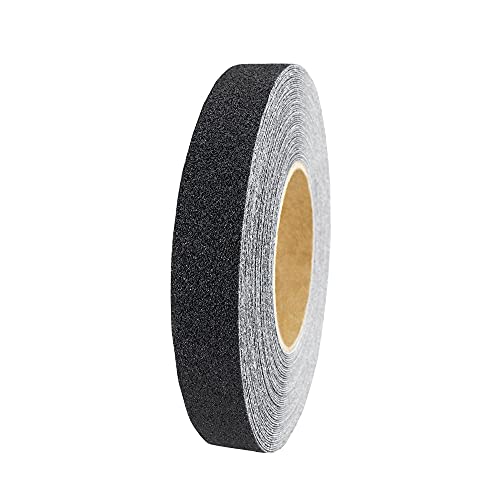 AnTina TAPES® schwarzes Grip-Tape Anti-Rutsch-Band für Innen- & Außenbereiche, rutschfestes Klebeband & Sicherheitsband, stark selbstklebend (25 mm x 18 m, Schwarz) von AnTina TAPES