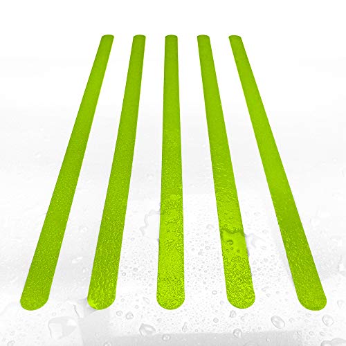 AnTina TAPES® grüne Anti-Rutsch-Aufkleber als Streifen für Dusche & Badewanne, Pads Zertifiziert rutschhemmend & selbstklebend, 8 Stück in Grün, inkl. Reinigungsmittel von AnTina TAPES