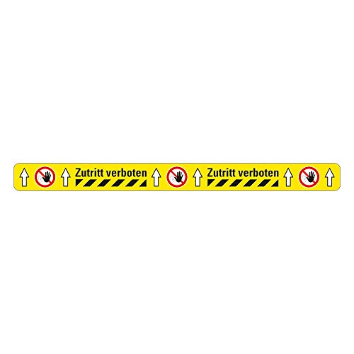 AnTina TAPES Antirutsch Warnmarkierung Sicherheitsmarkierung, gelb, selbstklebend, rutschsichere Bodenmarkierung R10 (Zutritt verboten 50 mm x 600 mm) von AnTina TAPES