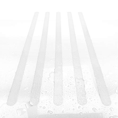 AnTina TAPES® weiße Anti-Rutsch-Aufkleber als Streifen für Dusche & Badewanne, Pads Zertifiziert rutschhemmend & selbstklebend, 8 Stück in Weiß, inkl. Reinigungsmittel von AnTina TAPES