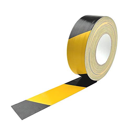 AnTina TAPES® Gewebeband & Ductape für Industrie, Bau und Heimwerk, extra starkes Gaffa-Tape Panzerband als Markierungsband, Gelb/Schwarz, 50mm x 50m von AnTina TAPES