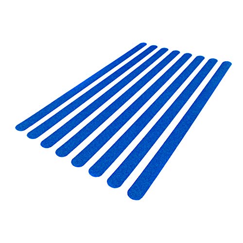 AnTina TAPES® Anti-Rutsch-Streifen für Treppen und Stufen, selbstklebende Aufkleber Alternative zum Treppenteppich, 30x640 mm, 8 Stück (Blau) von AnTina TAPES
